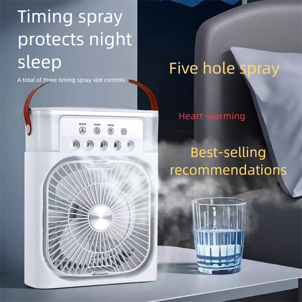 Intelligent Five-Hole Multi-Function Cooling Spray USB Desktop Electric Student Dormitory Office Small Fan_voghion.com