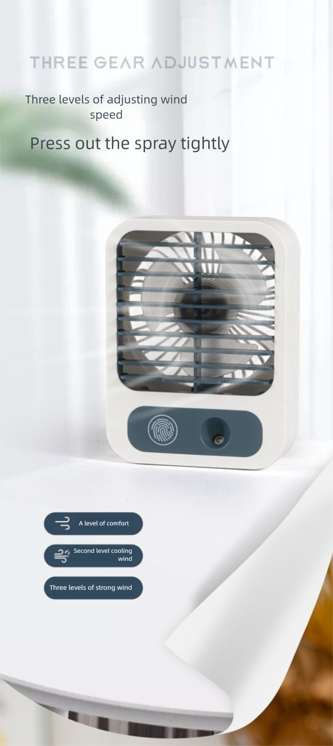 Black Technology Cooling Desktop Fan Silent High Wind Humidifying Spray Mini_voghion.com