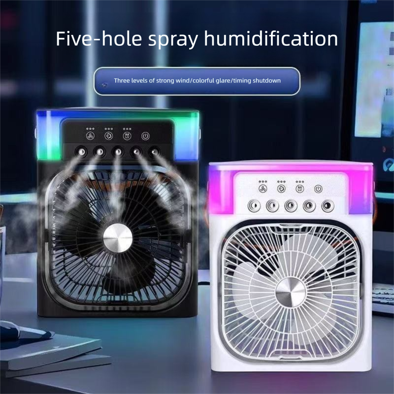 Intelligent Five-Hole Multi-Function Cooling Spray USB Desktop Electric Student Dormitory Office Small Fan_voghion.com