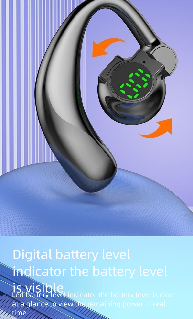 Nieuwe draaibare, draagbare Bluetooth-oortelefoon met digitaal display, over-ear, compatibel met iPhone, Android en Huawei_voghion.com