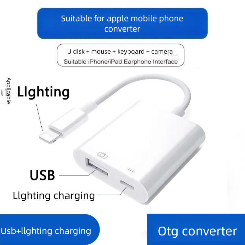 OTG USB Mobile Phone Converter For Iphone IPad Mouse Keyboard Flash Drive Camera Adapter Cable_voghion.com
