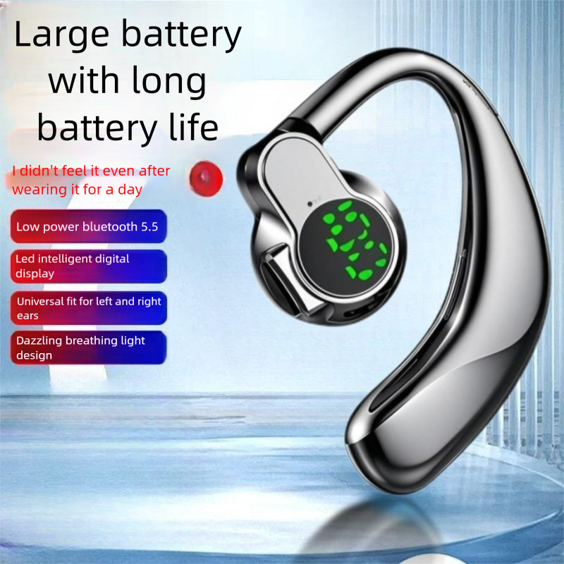 New Rotatable Left-Right Wearable Digital Display Bluetooth Earphones Over-Ear Compatible With Iphoe Android Huawei_voghion.com