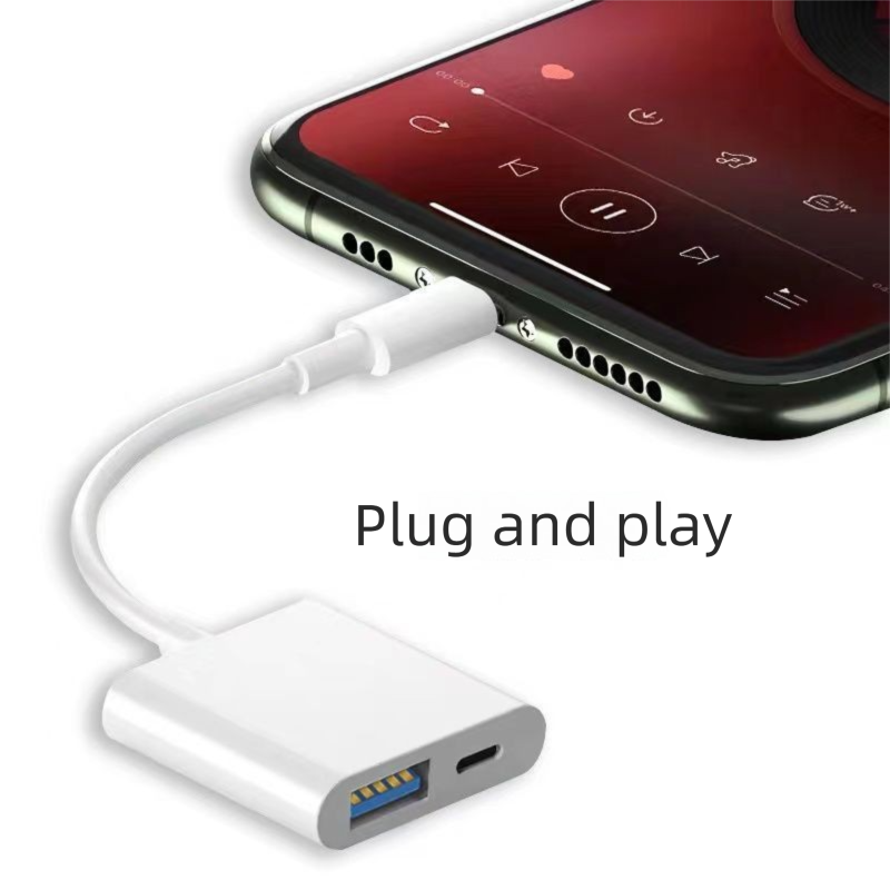 OTG USB Mobile Phone Converter For Iphone IPad Mouse Keyboard Flash Drive Camera Adapter Cable_voghion.com