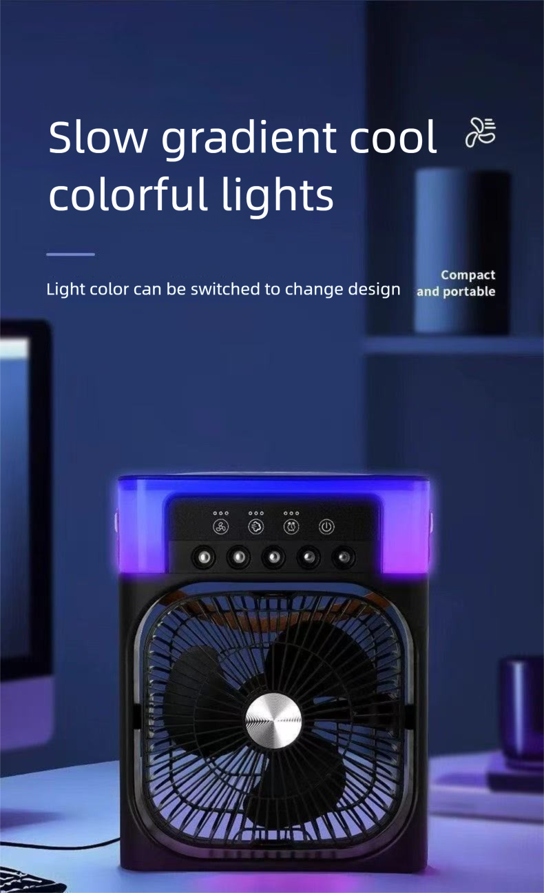 Intelligent Five-Hole Multi-Function Cooling Spray USB Desktop Electric Student Dormitory Office Small Fan_voghion.com