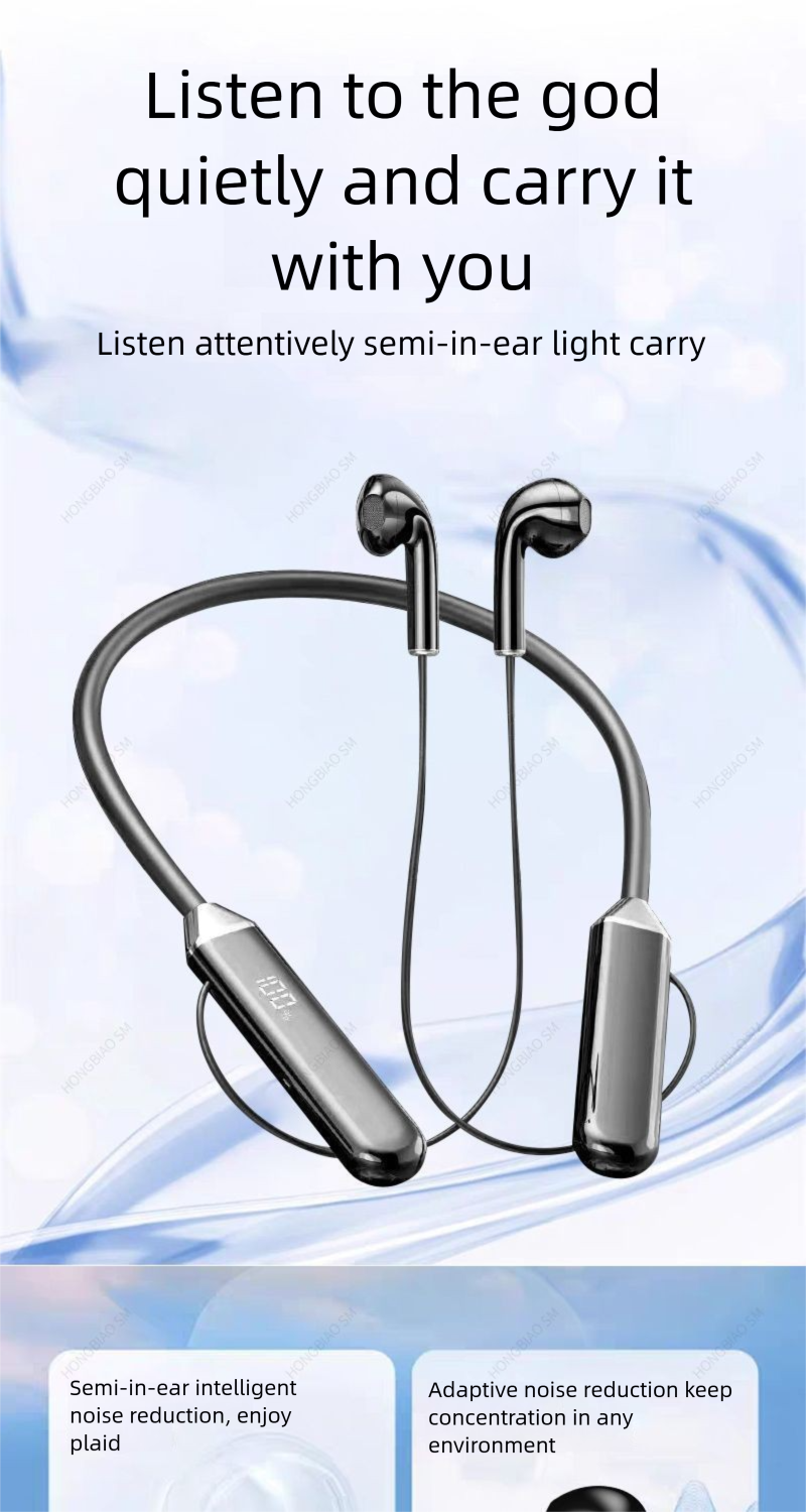 Draadloze Bluetooth-oortelefoon met sportnekband 2025 met ultralange batterijduur, nieuw model Xiaomi, iPhone en Huawei, universeel_voghion.com