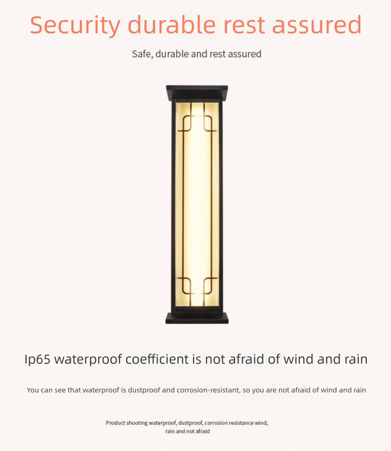 Lampada da parete per esterni impermeabile moderna e semplice, con cancello per cortile, balcone, villa solare_voghion.com