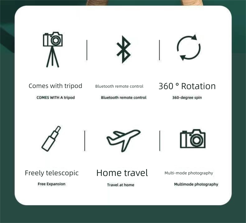 Selfie Stick Photo Multifunctional Stand Compatible With All Phones Rotatable Telescopic Fill Light Convenient To Carry_voghion.com