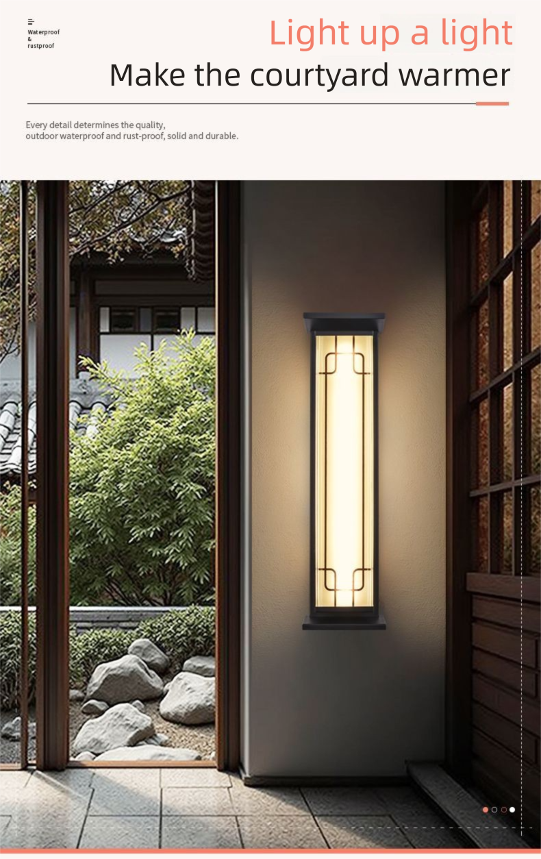 Lampada da parete per esterni impermeabile moderna e semplice, con cancello per cortile, balcone, villa solare_voghion.com