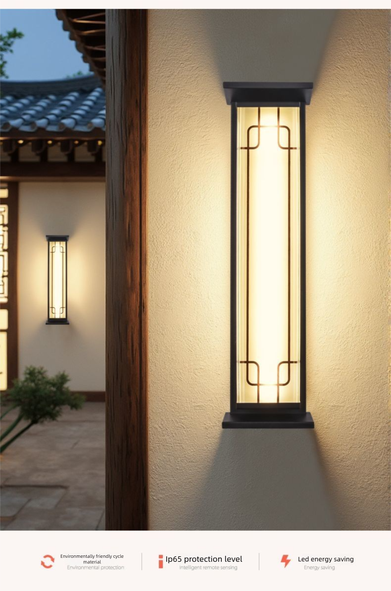 Lampada da parete per esterni impermeabile moderna e semplice, con cancello per cortile, balcone, villa solare_voghion.com