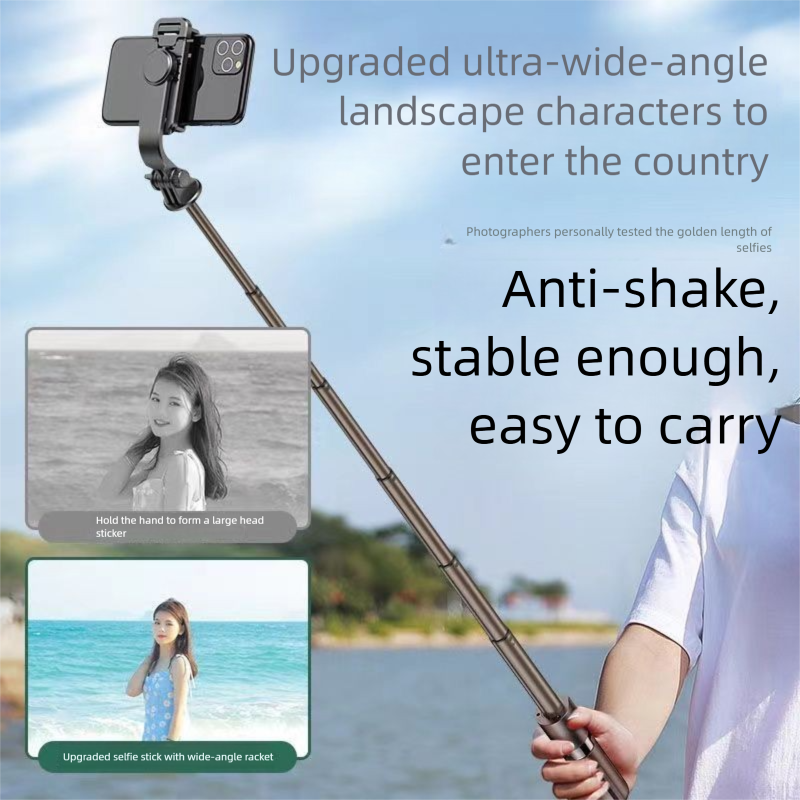 Selfie Stick Photo Multifunctional Stand Compatible With All Phones Rotatable Telescopic Fill Light Convenient To Carry_voghion.com