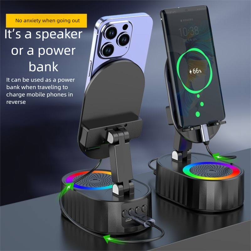 Bluetooth-Ladegerät 3-in-1 Multifunktions-Telefonständer Sensorlautsprecher Lazy Watching Shows Musik hören Kabellos_voghion.com