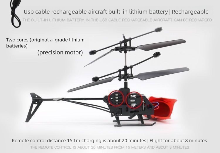 Gestengesteuerte Indoor-Helikopterdrohne für Kinder, langlebige, wiederaufladbare, ferngesteuerte Drohne für Jungen_voghion.com