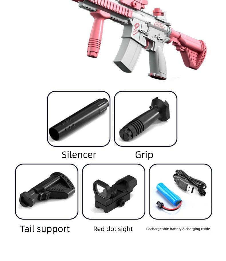 Children's Gun Toy Rechargeable Fully Automatic Continuous Shooting Electric M416 High Pressure Powerful Water Fight_voghion.com