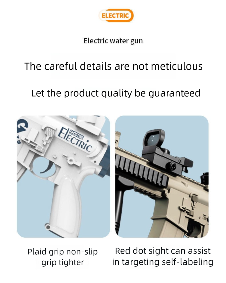 Children's Gun Toy Rechargeable Fully Automatic Continuous Shooting Electric M416 High Pressure Powerful Water Fight_voghion.com