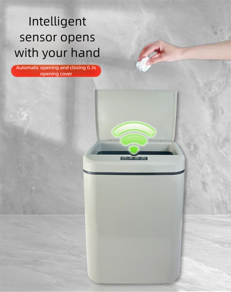 Intelligenter Mülleimersensor, Haushaltsgebrauch, mit Deckel, für Küche, Wohnzimmer, Badezimmer, automatische elektrische Adsorption,_voghion.com