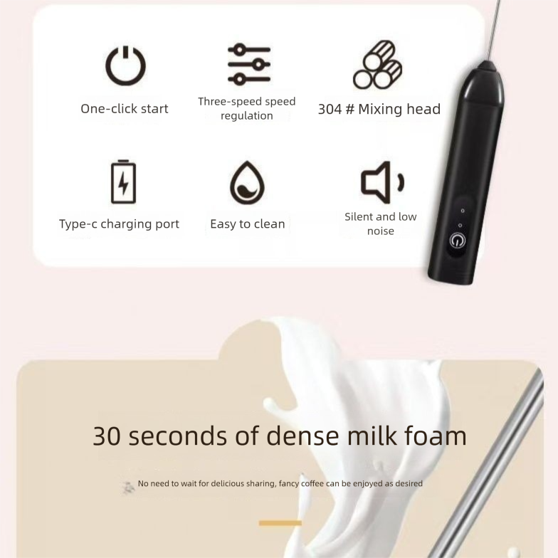 Elektrischer Haushaltsschläger Mini-Schneebesen Backcreme-Mixer_voghion.com