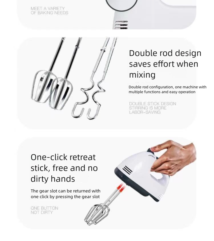 Electric Beater Handheld Household Baking Egg White Mixer Cream Whisk Multifunctional Small Blender_voghion.com