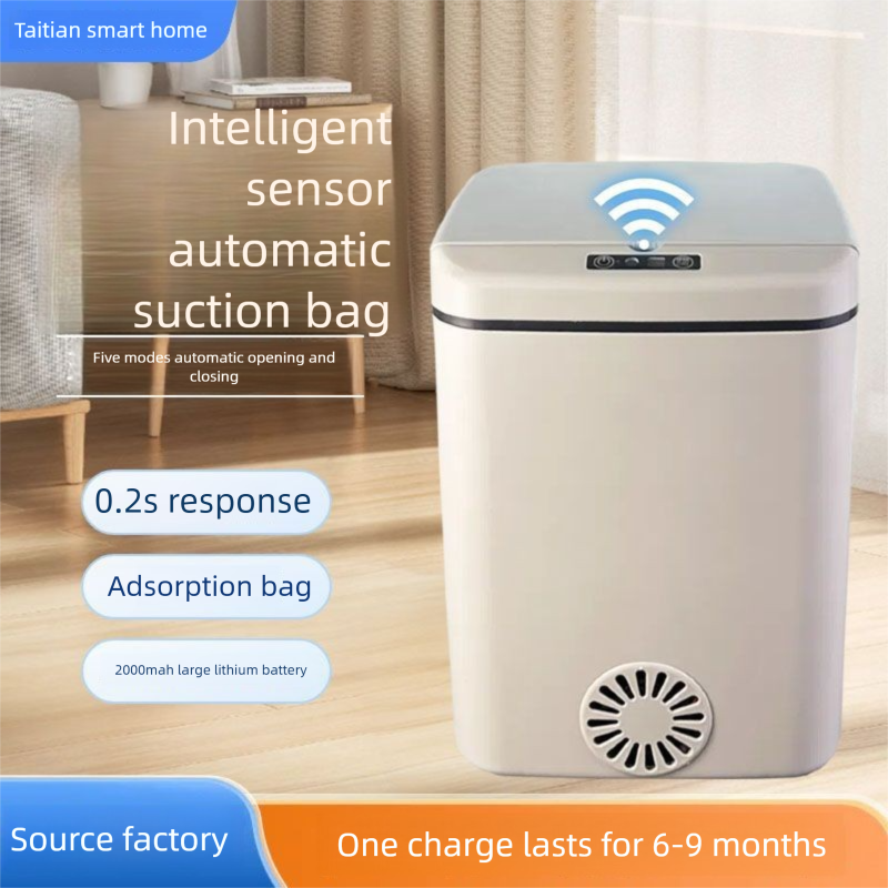 Intelligenter Mülleimersensor, Haushaltsgebrauch, mit Deckel, für Küche, Wohnzimmer, Badezimmer, automatische elektrische Adsorption,_voghion.com