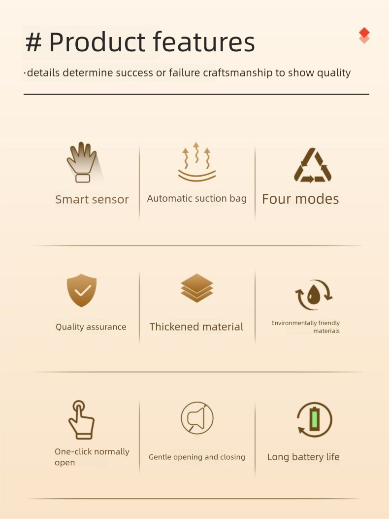 Intelligenter Mülleimersensor, Haushaltsgebrauch, mit Deckel, für Küche, Wohnzimmer, Badezimmer, automatische elektrische Adsorption,_voghion.com