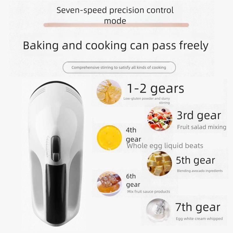 Electric Beater Household Fully Automatic Small Egg White Cream Whisk Handheld Cake Mixer Baking Batter_voghion.com