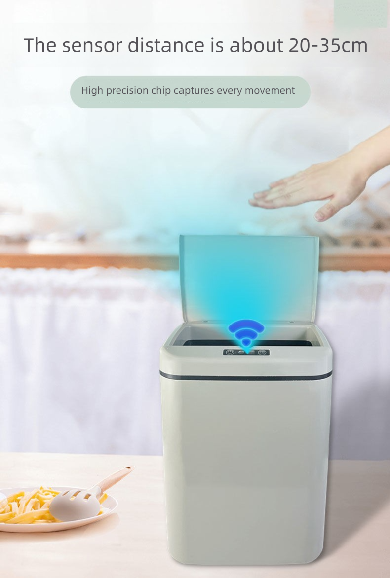 Intelligenter Mülleimersensor, Haushaltsgebrauch, mit Deckel, für Küche, Wohnzimmer, Badezimmer, automatische elektrische Adsorption,_voghion.com