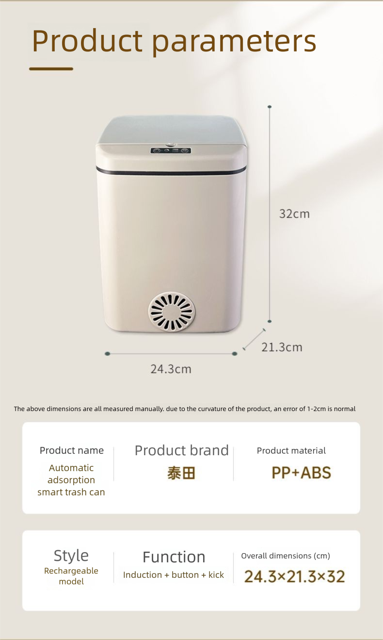 Intelligenter Mülleimersensor, Haushaltsgebrauch, mit Deckel, für Küche, Wohnzimmer, Badezimmer, automatische elektrische Adsorption,_voghion.com