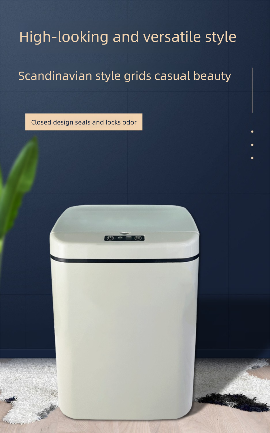 Intelligenter Mülleimersensor, Haushaltsgebrauch, mit Deckel, für Küche, Wohnzimmer, Badezimmer, automatische elektrische Adsorption,_voghion.com