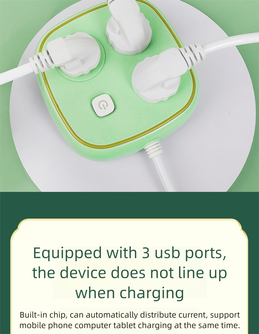 Long Line Multi-Function Converter Socket With Type-C Original Mobile Phone Charger Household Wireless Multi-Port Power_voghion.com