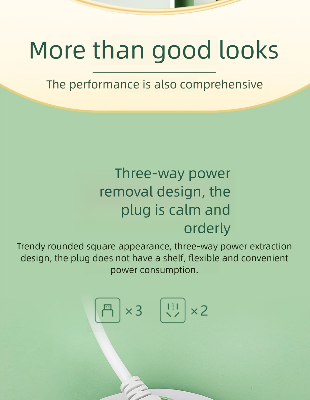 Long Line Multi-Function Converter Socket With Type-C Original Mobile Phone Charger Household Wireless Multi-Port Power_voghion.com
