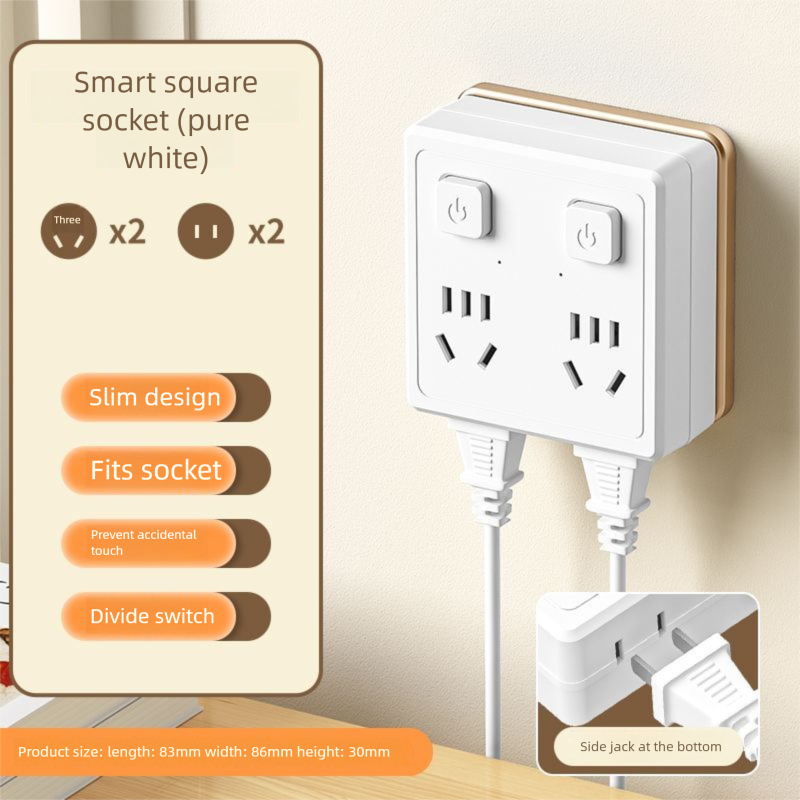 Multifunctional Multi-hole 86 Socket Household Dormitory Converter With Switch USB Power Strip 20W Fast Charging Night_voghion.com