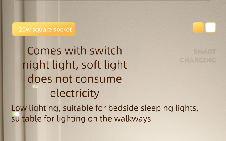 Multifunctional Multi-hole 86 Socket Household Dormitory Converter With Switch USB Power Strip 20W Fast Charging Night_voghion.com