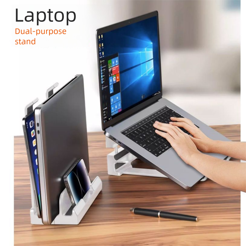 Laptop Vertical Stand Office Desk Dual-use Adjustable Corrector For Improving Neck Posture_voghion.com