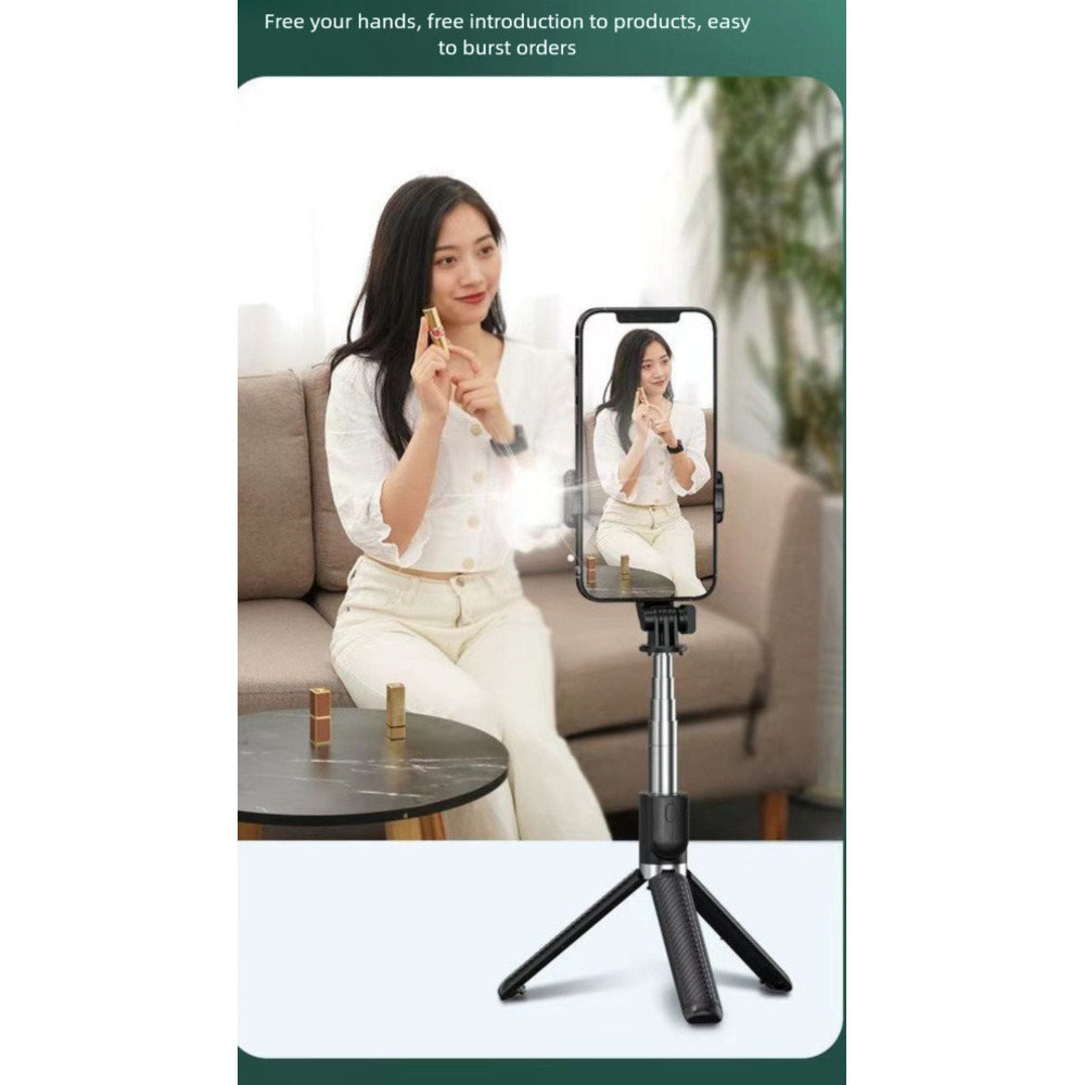 Selfie Stick Photo Multifunctional Stand Compatible With All Phones Rotatable Telescopic Fill Light Convenient To Carry_voghion.com