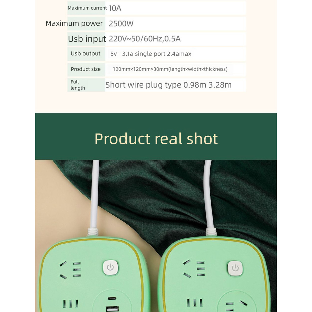 Long Line Multi-Function Converter Socket With Type-C Original Mobile Phone Charger Household Wireless Multi-Port Power_voghion.com