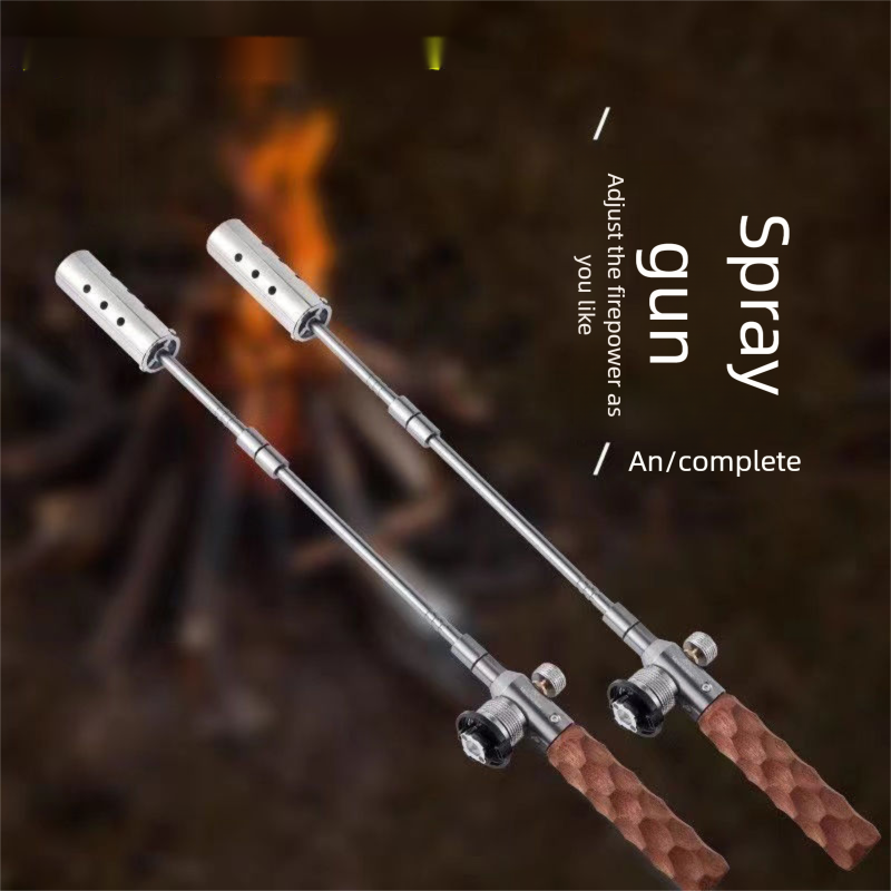 Outdoor Camping BBQ Charcoal Igniter Flat Bottle Gas Torch Pig Roasting Spray Gun Home Use_voghion.com