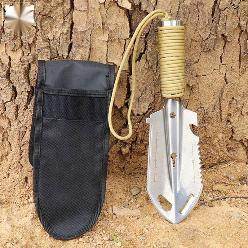 Outdoor Multifunctional Hand Stainless Steel Small Survival Tool Camping Cooking Equipment Engineer Garden Shovel_voghion.com