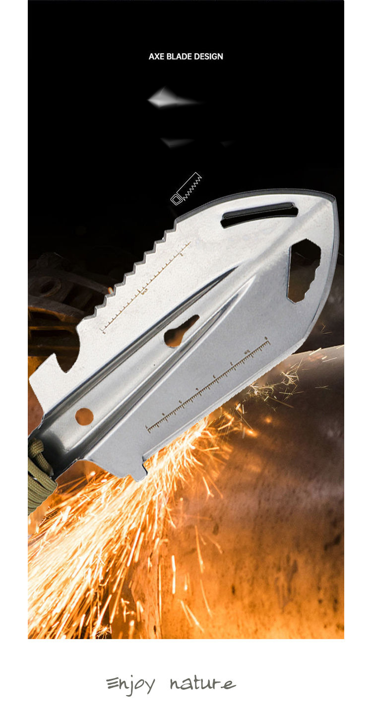 Outdoor Multifunctional Hand Stainless Steel Small Survival Tool Camping Cooking Equipment Engineer Garden Shovel_voghion.com