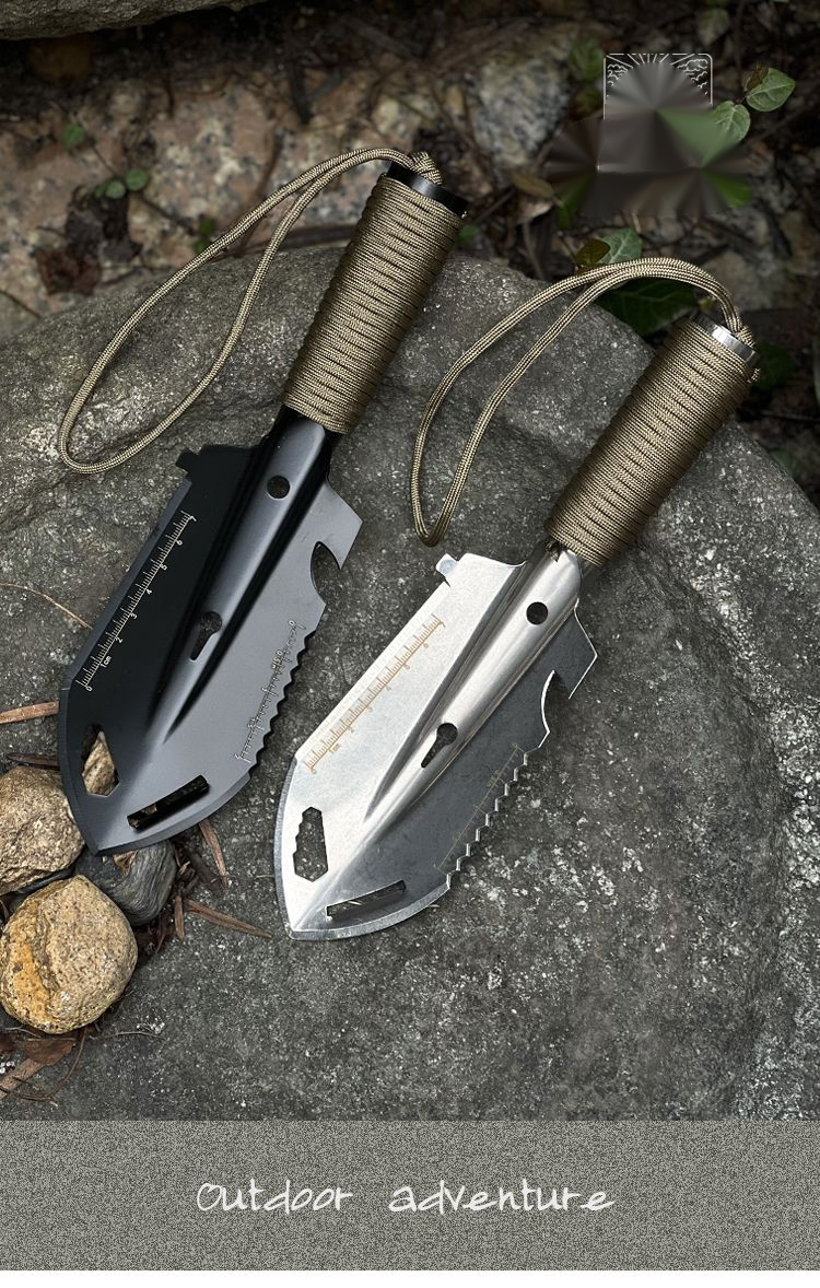 Outdoor Multifunctional Hand Stainless Steel Small Survival Tool Camping Cooking Equipment Engineer Garden Shovel_voghion.com