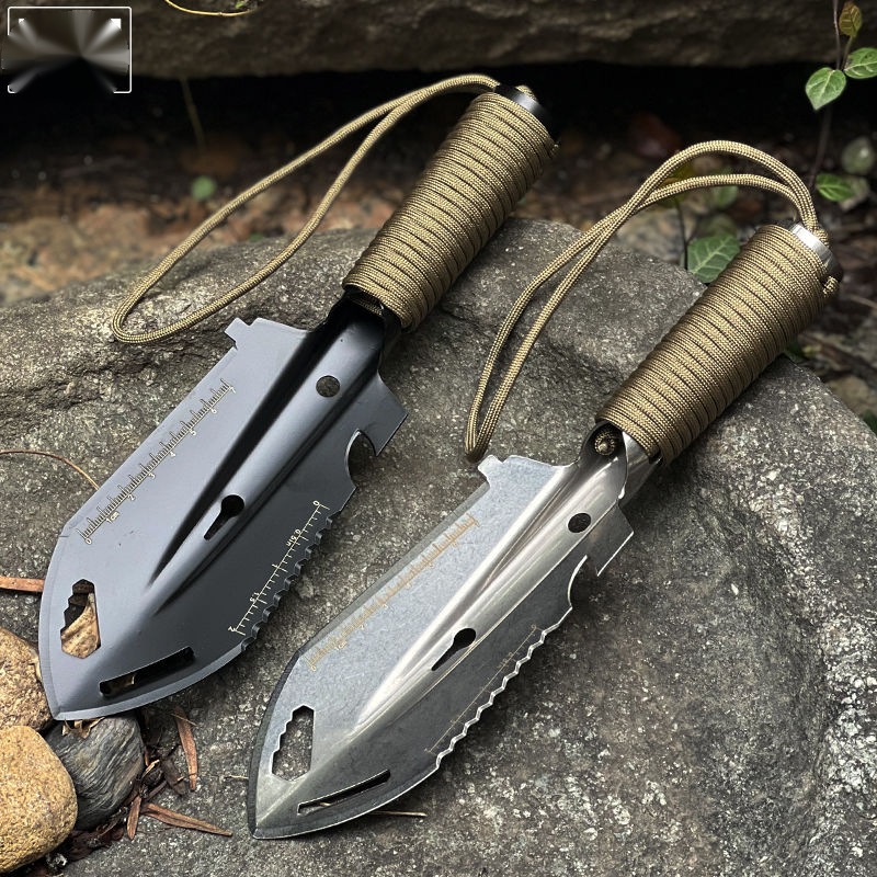 Outdoor Multifunctional Hand Stainless Steel Small Survival Tool Camping Cooking Equipment Engineer Garden Shovel_voghion.com