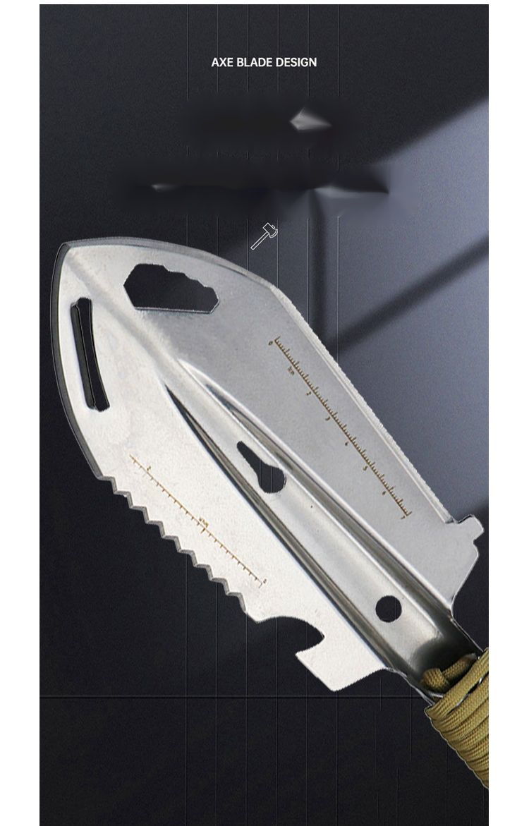 Outdoor Multifunctional Hand Stainless Steel Small Survival Tool Camping Cooking Equipment Engineer Garden Shovel_voghion.com