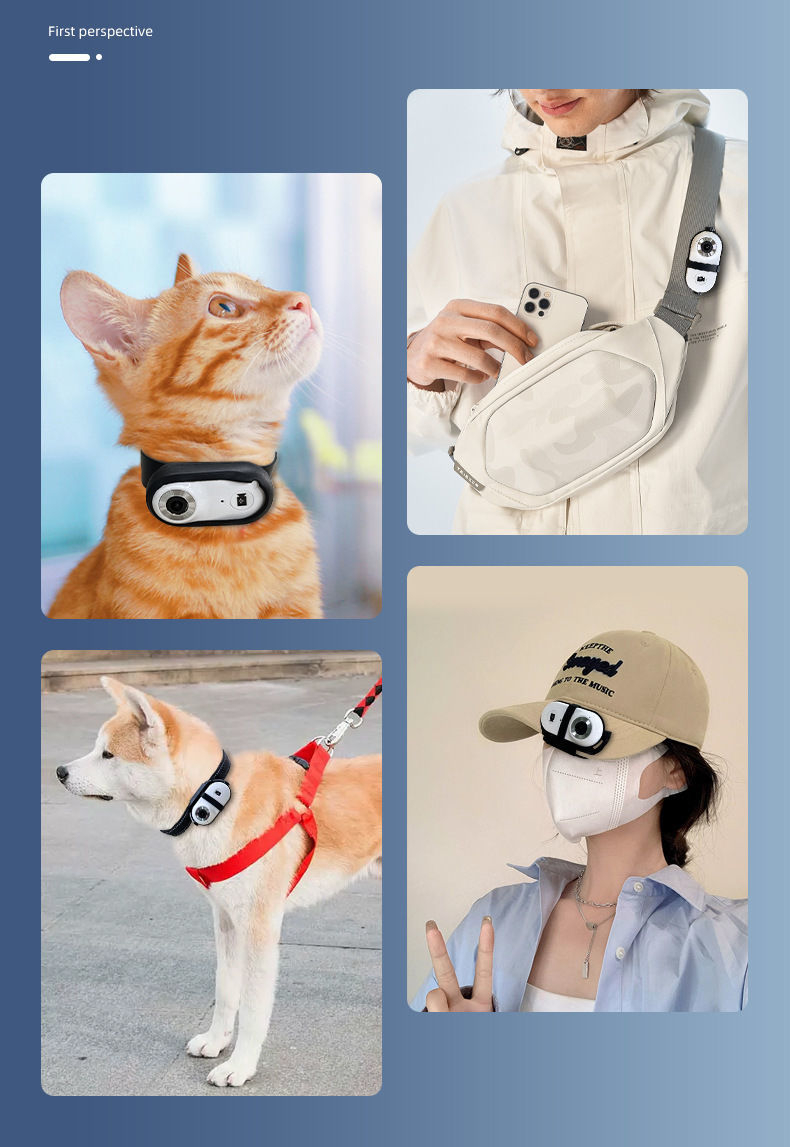 Upgraded Adjustable Angle Vlog Pet Perspective Thumb Camera_voghion.com