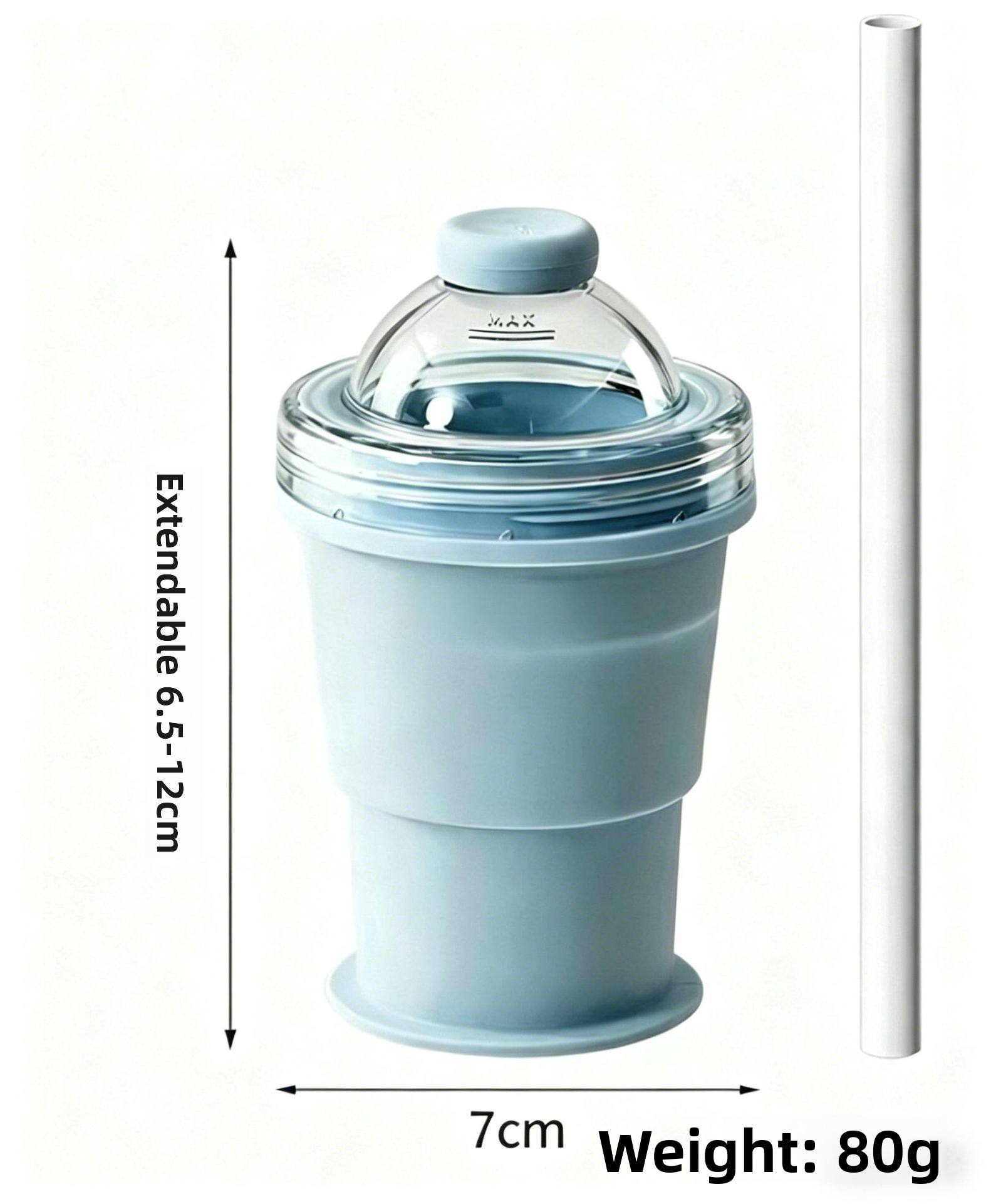 Tragbarer Faltbarer Eisbecher Mit Strohhalm Für Den Sommer_voghion.com