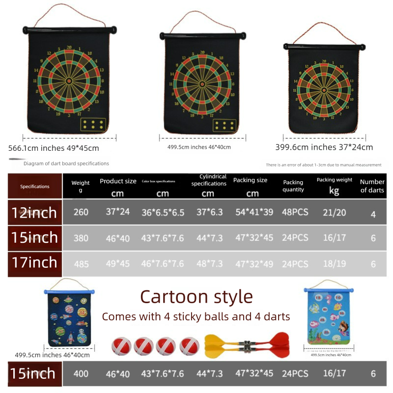 Set di freccette magnetiche bifacciali per genitori e figli, giocattolo per bambini, cartone animato, livello di competizione, doppio uso_voghion.com