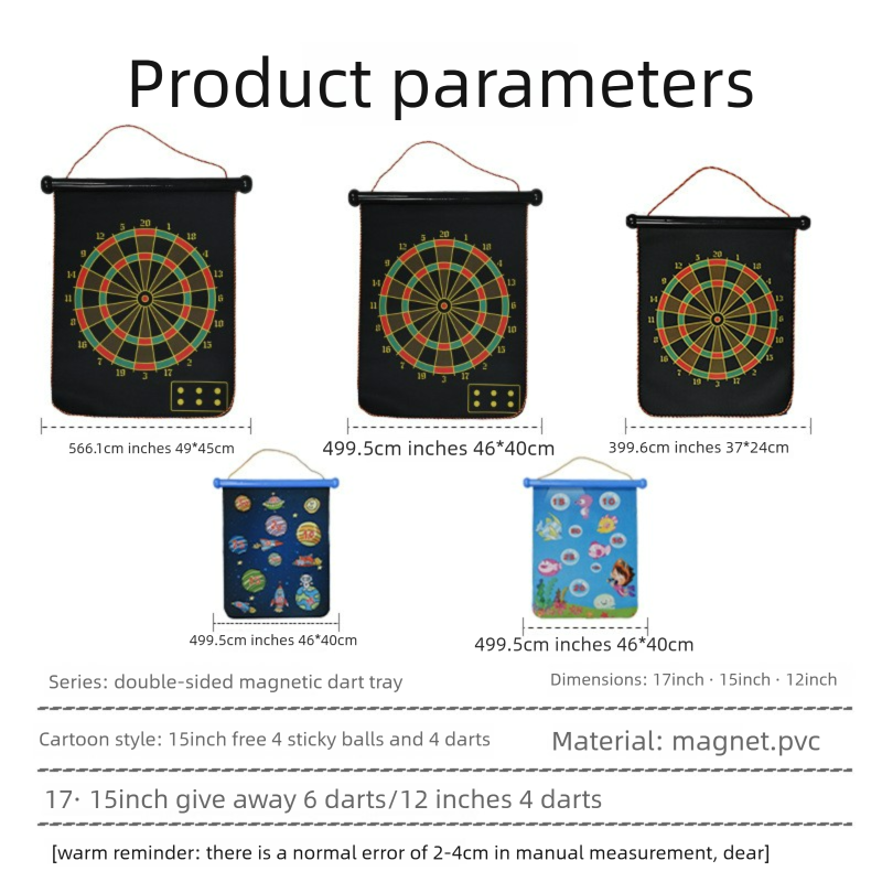 Set di freccette magnetiche bifacciali per genitori e figli, giocattolo per bambini, cartone animato, livello di competizione, doppio uso_voghion.com
