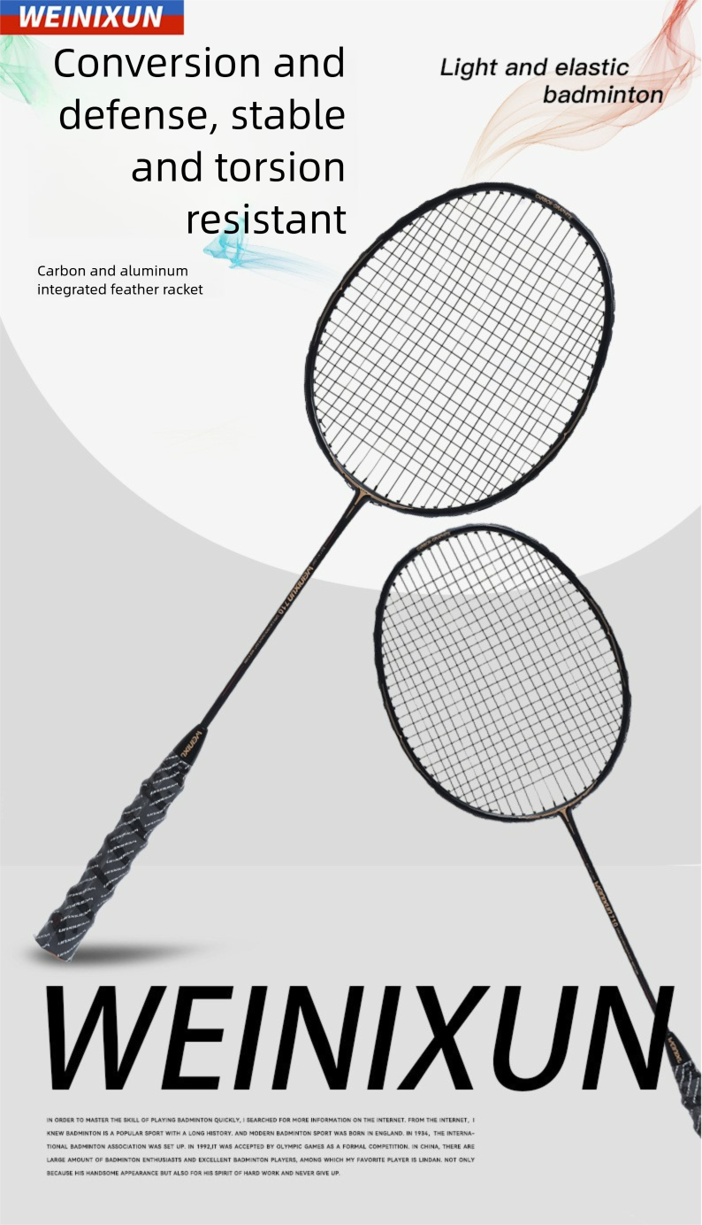 Wilson Badminton Racket Fiber Ultra-light Training Adult Durable Set Aluminum Carbon Integrated_voghion.com