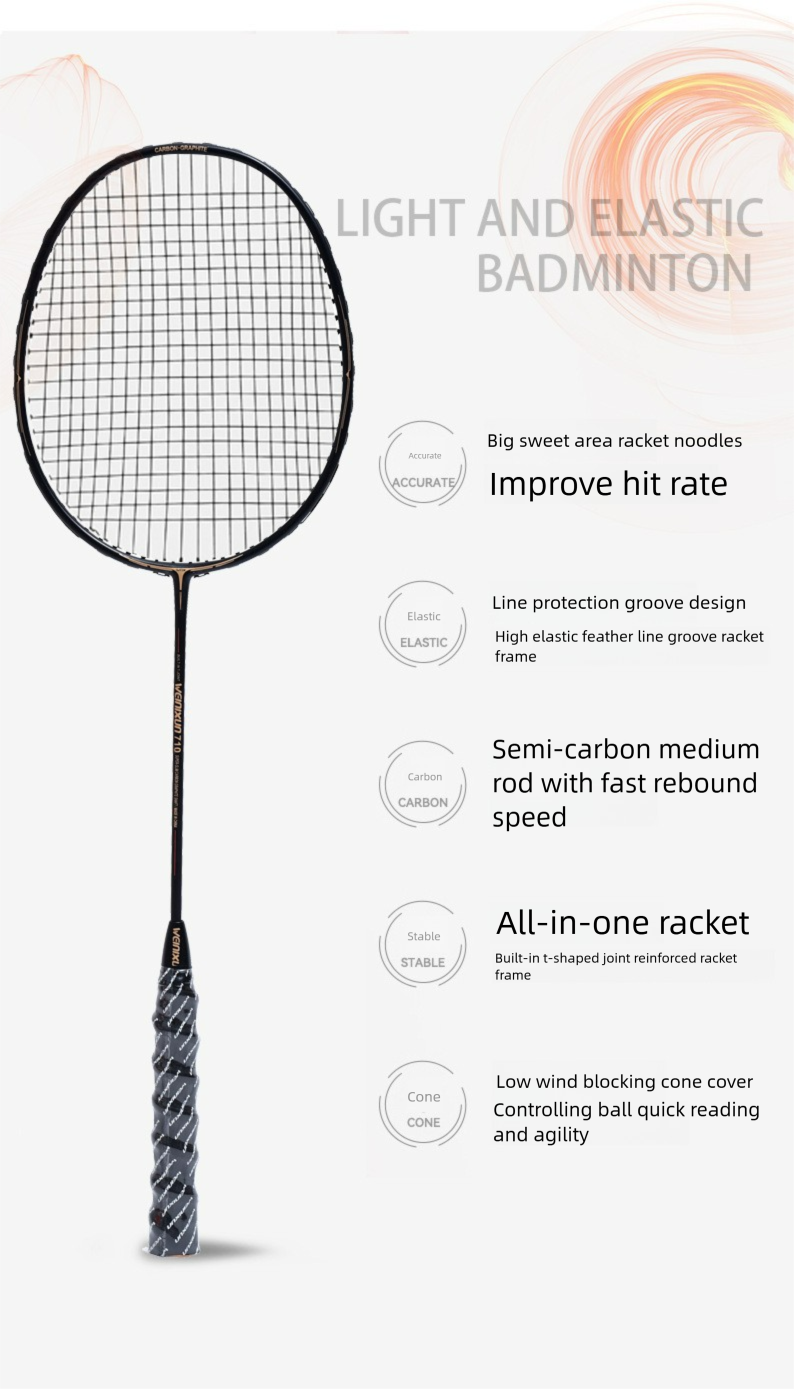 Wilson Badminton Racket Fiber Ultra-light Training Adult Durable Set Aluminum Carbon Integrated_voghion.com