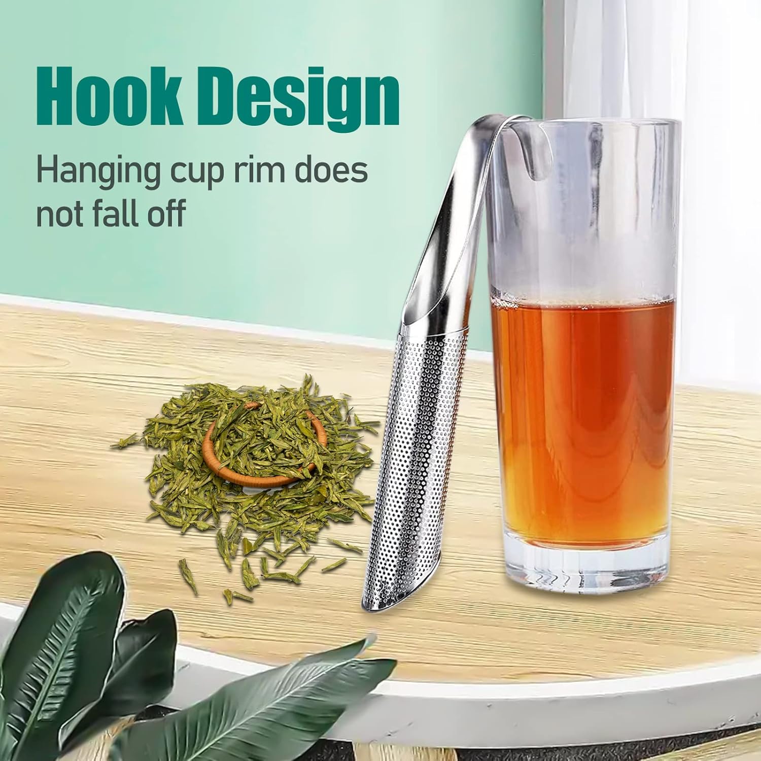 Set 3 in 1 in acciaio inossidabile - Infusore a tubo con spazzola e gancio per foglie di tè sfuse_voghion.com