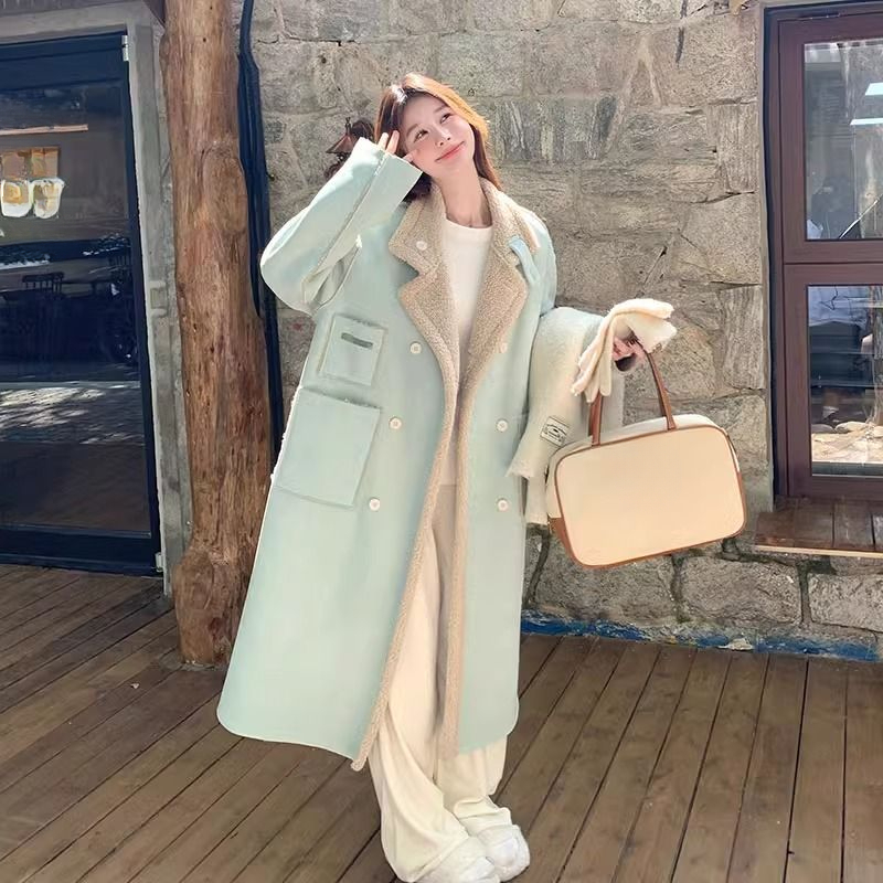 2024 Winter Korean Style Thickened Reversible Sheepskin Coat For Women With Design Sense, Elegant And Eco-friendly Lamb_voghion.com