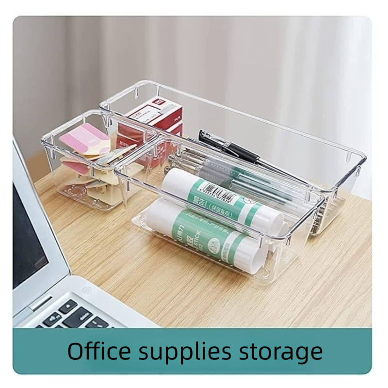Cross-border 25-piece Transparent Plastic Desktop Drawer Box For Bathroom, Bedroom, Office, Kitchen Multi-functional_voghion.com