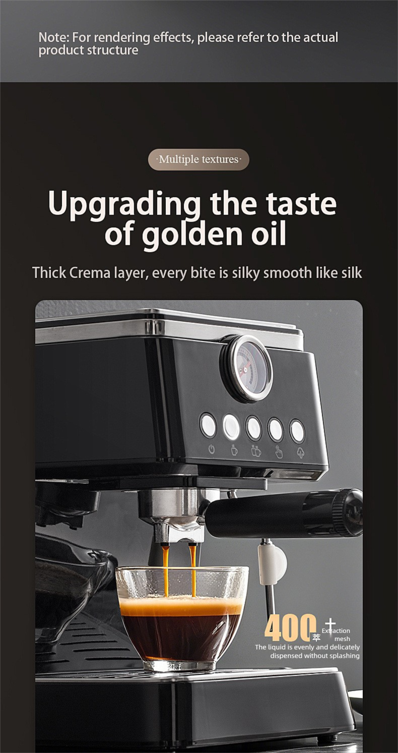 Italian Smi-automatic Coff Bans Small Houshold High-prssur Extraction Stam Intgratd Machin_voghion.com